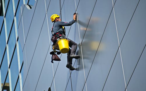 window cleaning tall building